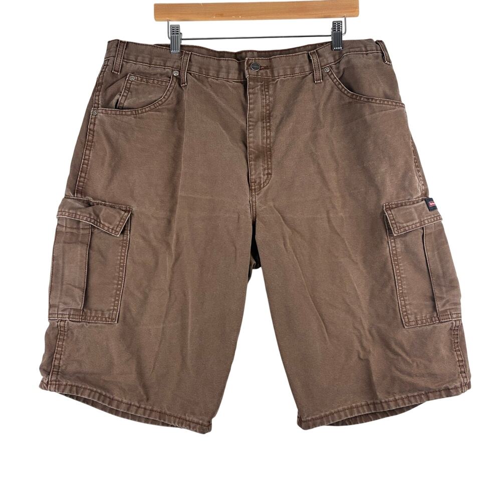 Dickies Relaxed Canvas Cotton Cargo Shorts Men's 40x12 Y2K Dark Brown Streetwear
